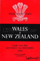 Wales v New Zealand 1963 rugby  Programme